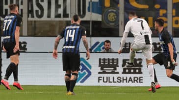 Inter vencia com um golaço de Nainggolan, mas Cristiano Ronaldo foi fatal para dar empate à Juventus