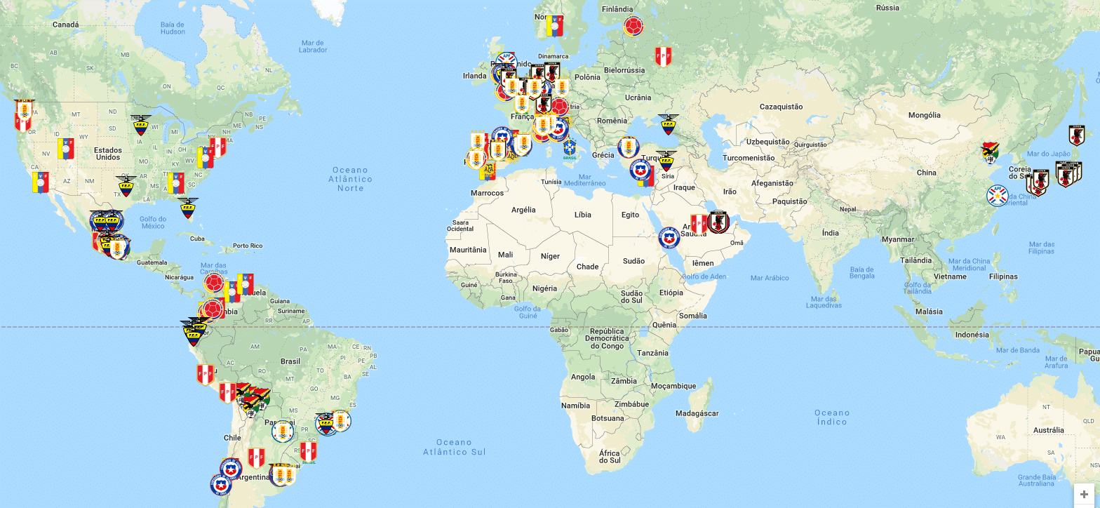 Um mapa interativo com todos os 276 jogadores que disputar&atilde;o a Copa Am&eacute;rica 2019