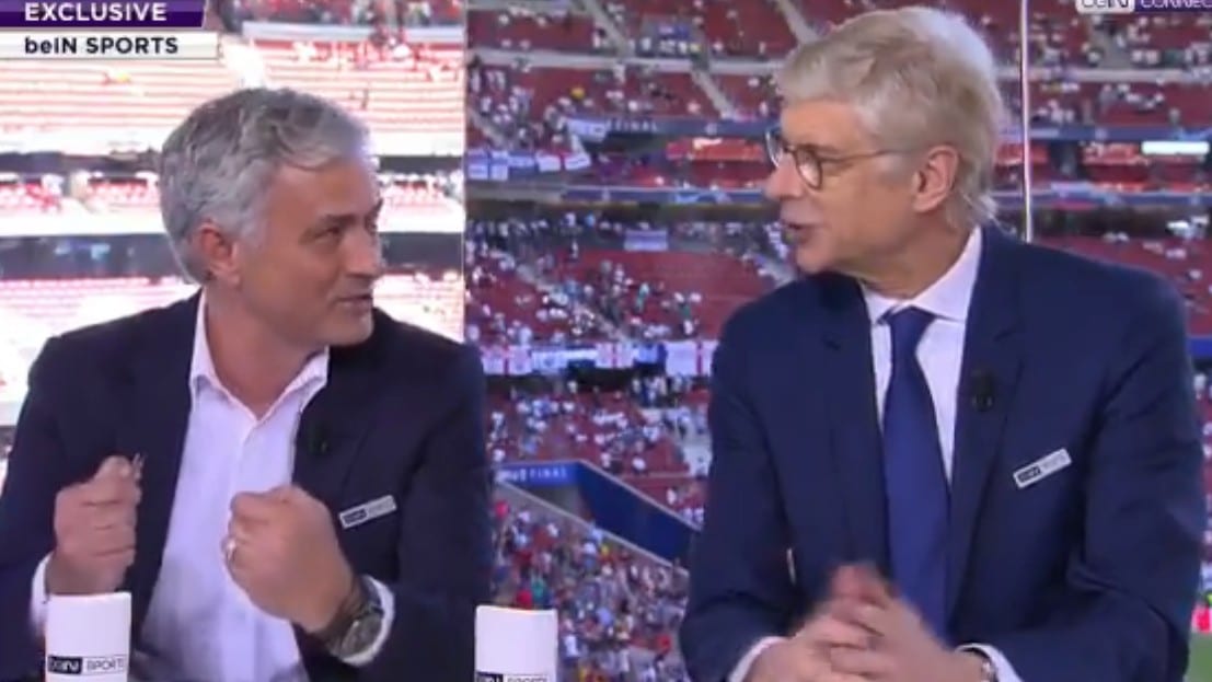 Mourinho e Wenger, quem diria, fizeram uma dupla de comentaristas bem entrosada