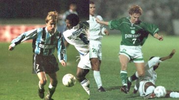 Em dia de Palmeiras x Grêmio, um pouco dos gols de Paulo Nunes com as duas camisas