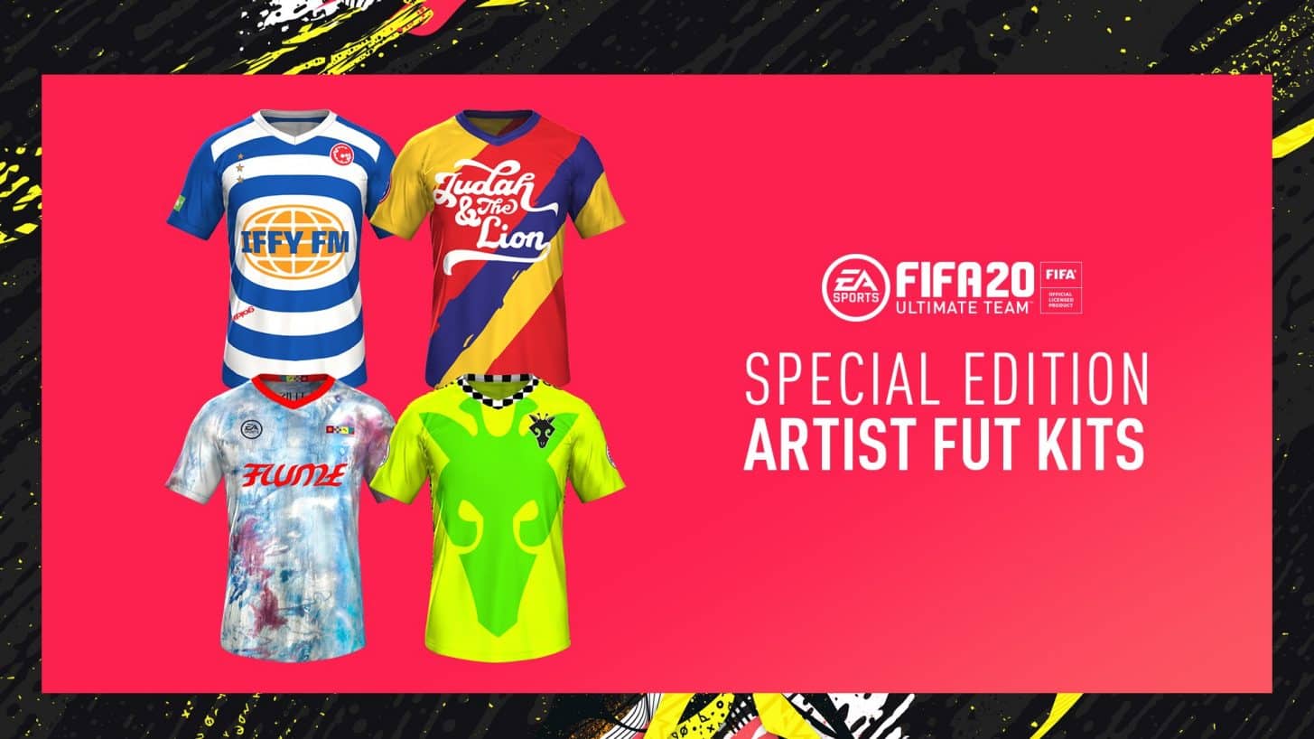 Camisas criadas por artistas para o modo Ultimate Team, do FIFA 20