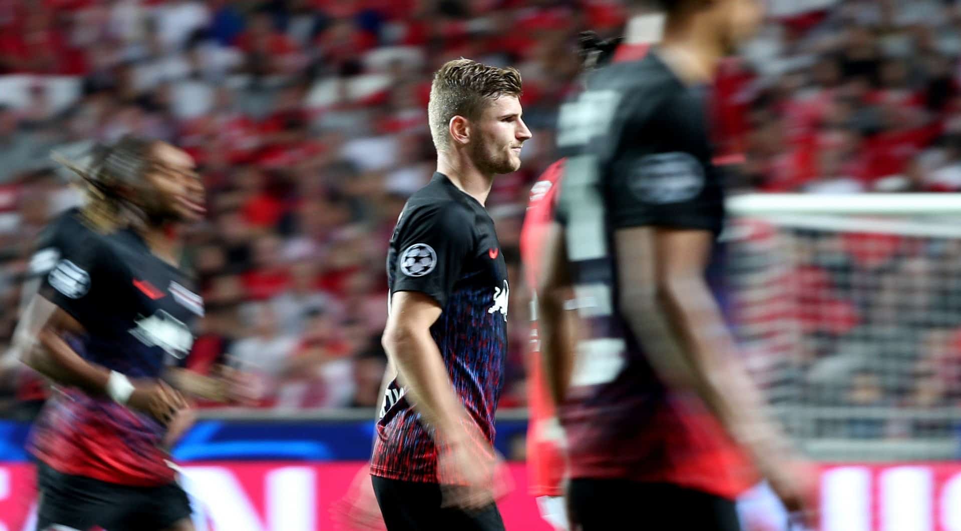 Fatal tamb&eacute;m na Champions, Werner permitiu que o Leipzig desbancasse o Benfica dentro do Est&aacute;dio da Luz