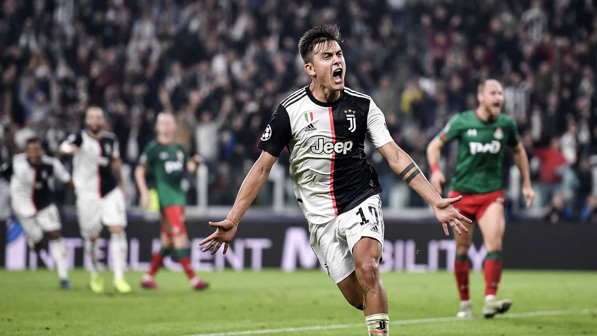 Dybala brilhou intensamente em virada card&iacute;aca da Juventus sobre o Lokomotiv Moscou