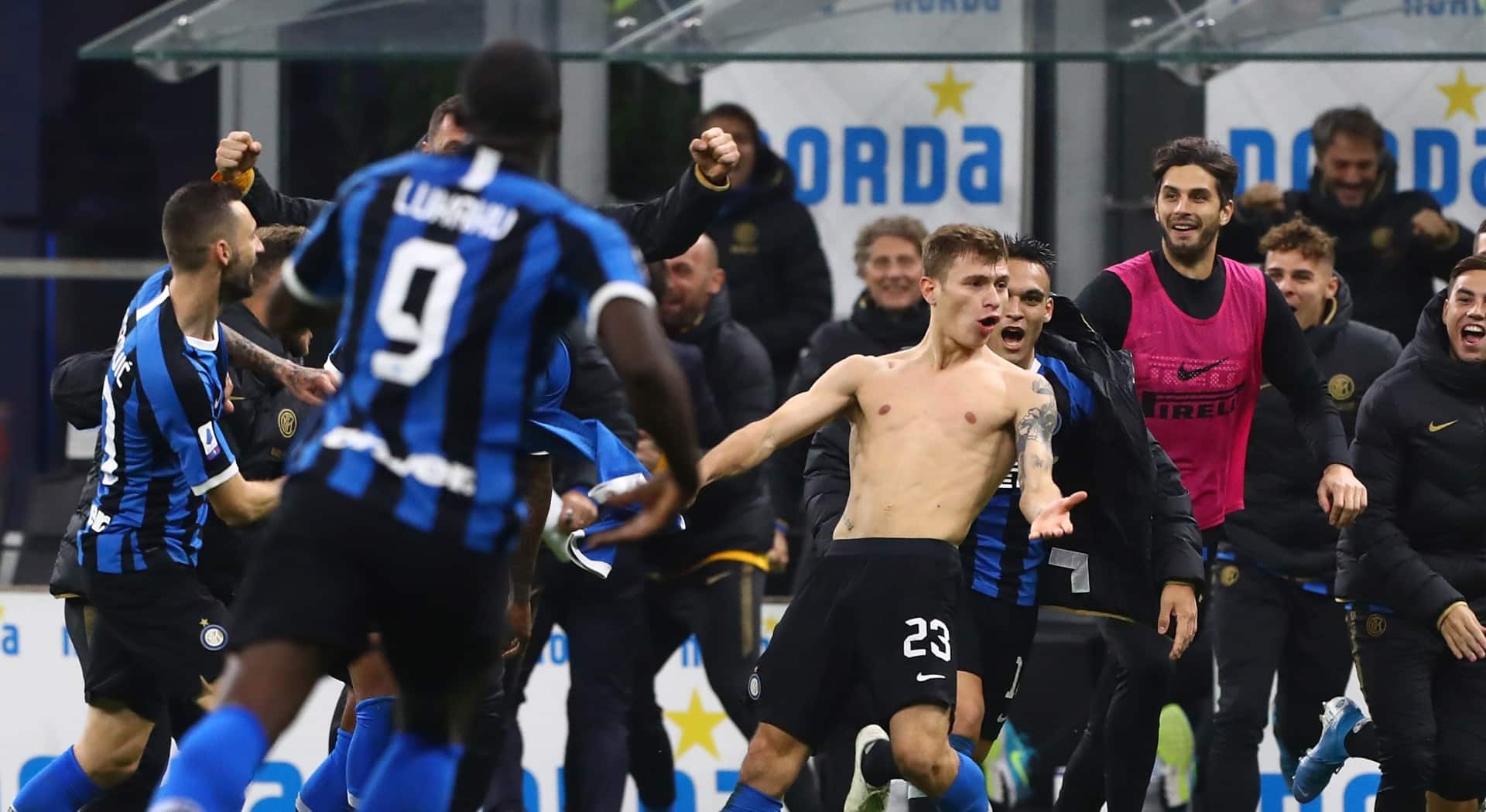 Um pombo sem asa de Barella permite &agrave; Inter ver de camarote, na lideran&ccedil;a, o Juve x Milan do domingo