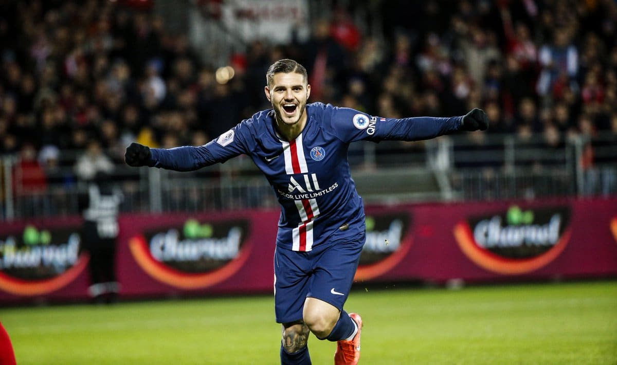 Icardi saiu do banco para garantir mais tr&ecirc;s pontos ao PSG, em vit&oacute;ria suada sobre o Brest