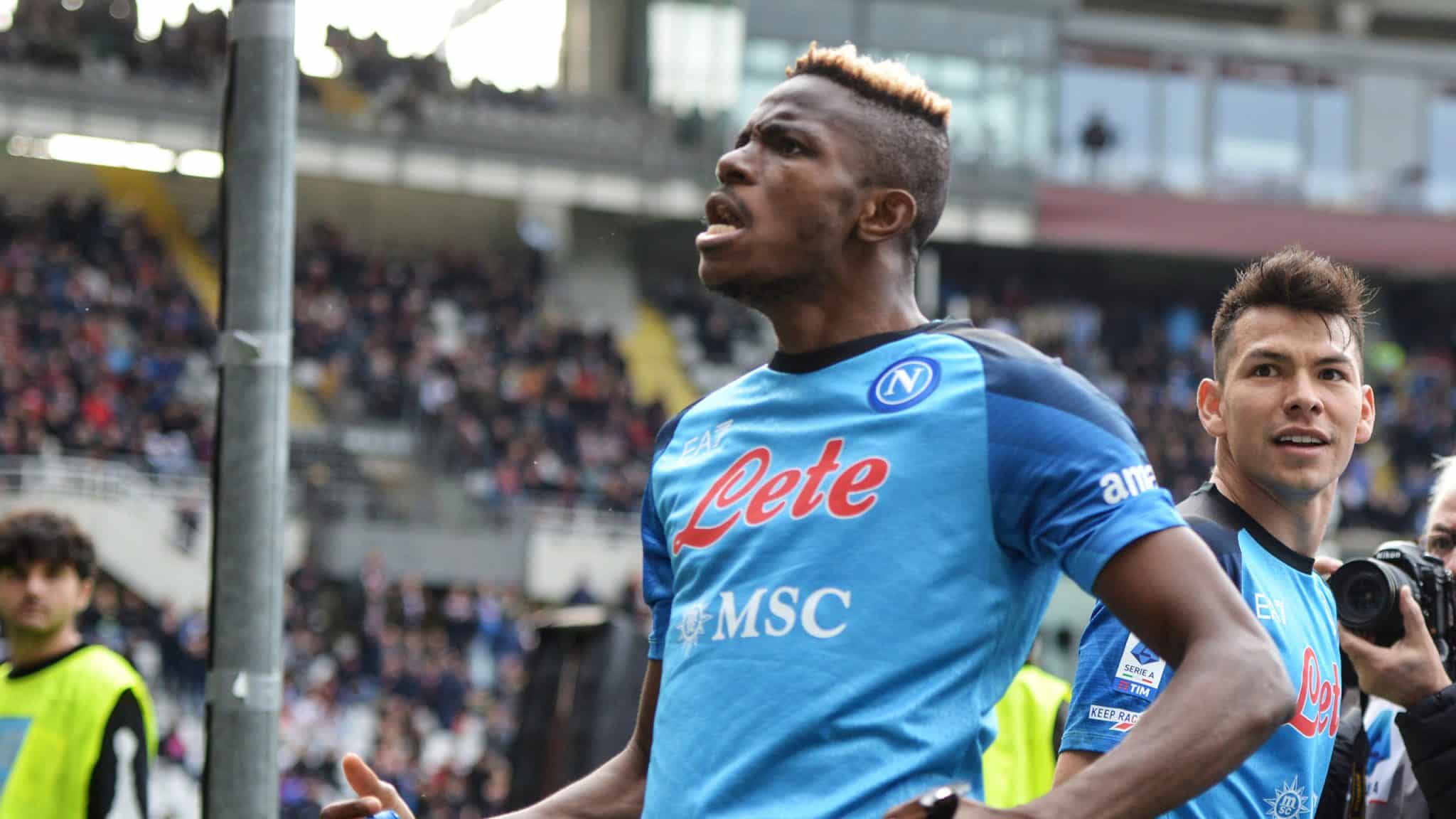 Goleada e show: Napoli segue brilhando na Serie A com vit&oacute;ria sobre o Torino e dois gols de Osimhen