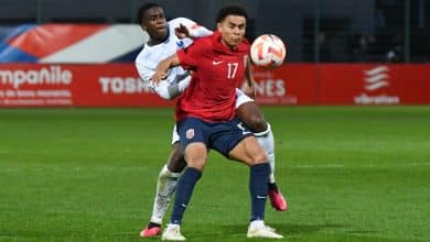 Antonio Nusa, garoto de 17 anos do Club Brugge, arrancou do meio-campo e anotou uma pintura pela Noruega sub-19