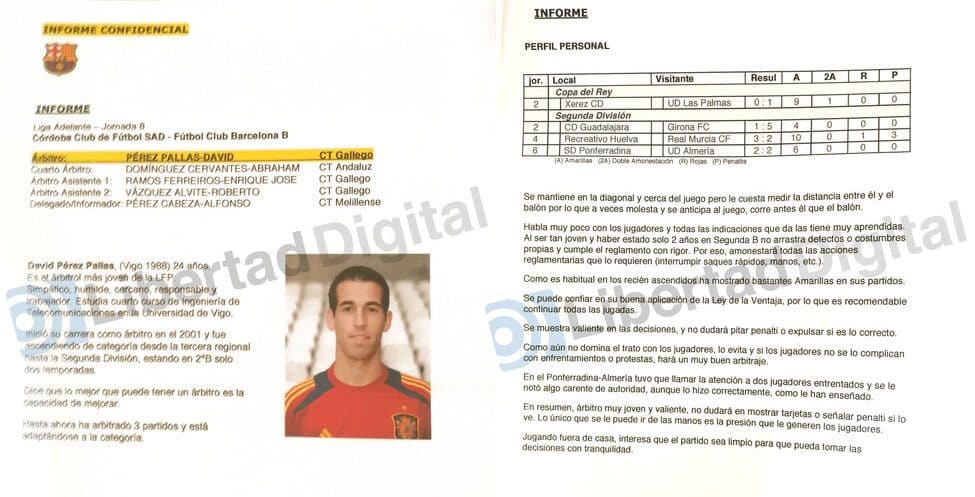 Imprensa espanhola divulga tais relat&oacute;rios de Negreira ao Bar&ccedil;a e eles mais parecem um trabalho escolar mal feito