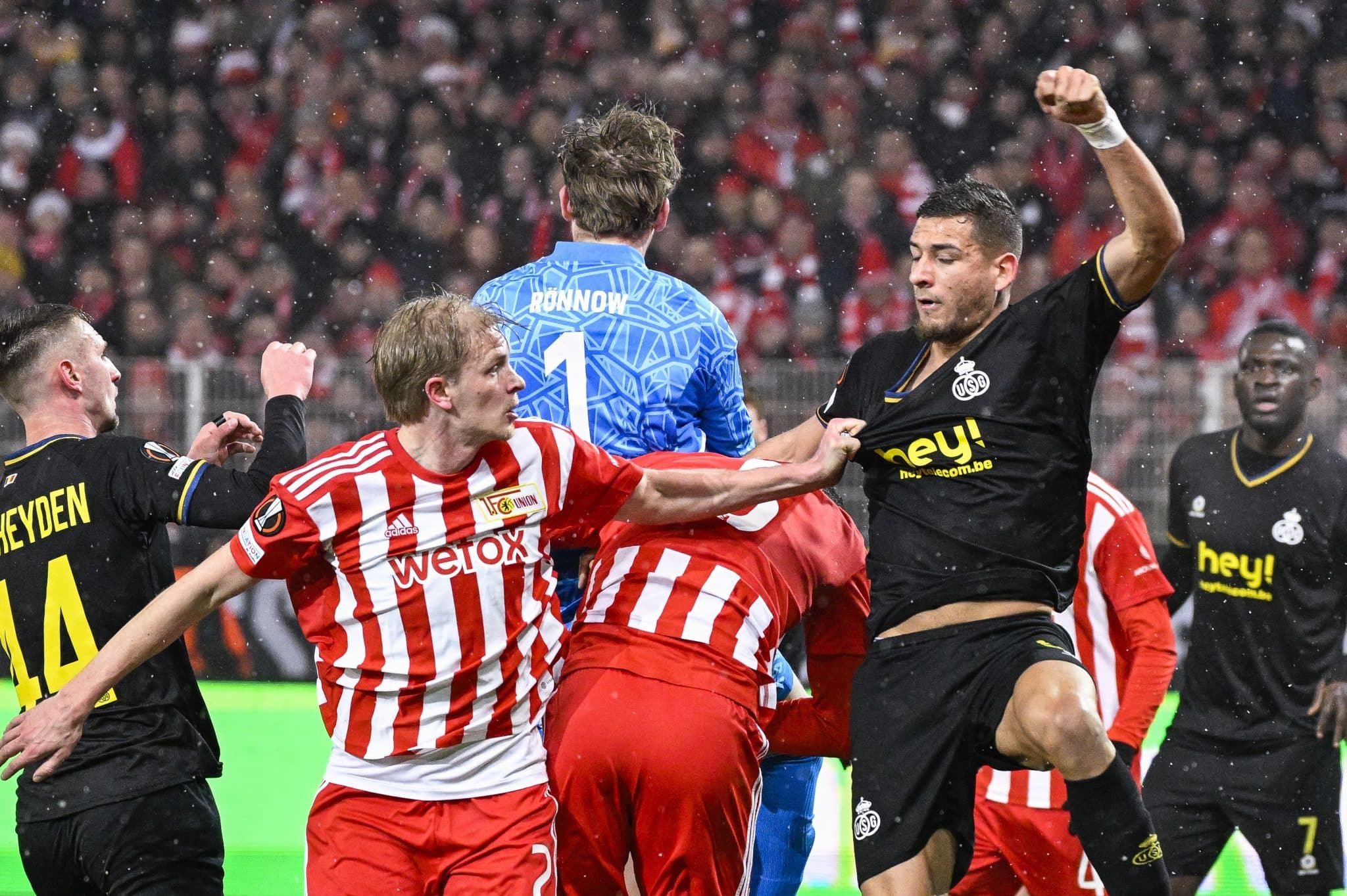 A Union St. Gilloise quase cometeu o crime na Alemanha, mas o Union Berlim reagiu tr&ecirc;s vezes num emocionante 3&times;3