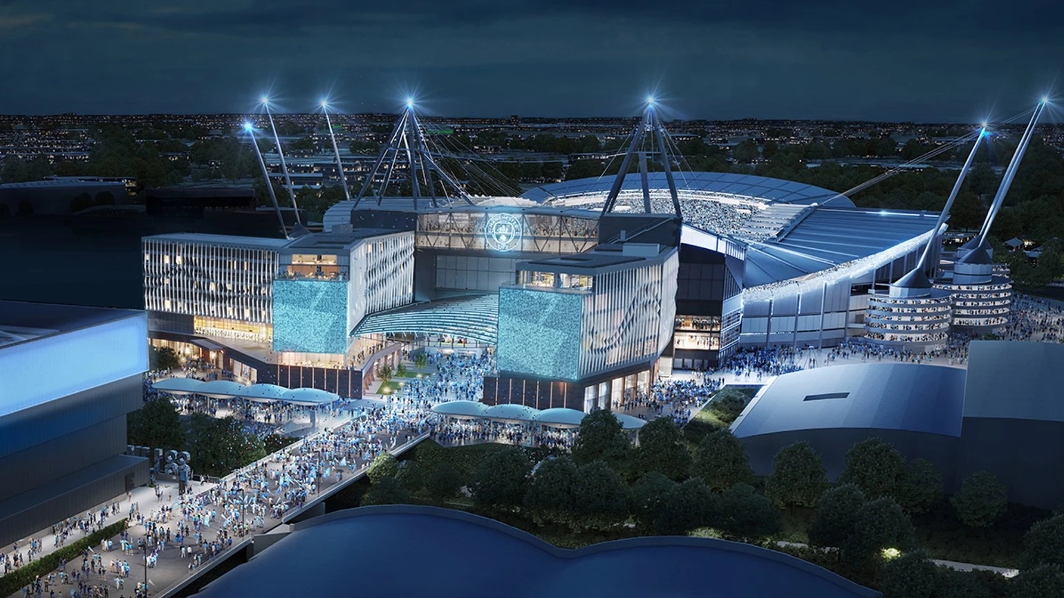 Manchester City apresenta projeto de &pound; 300 milh&otilde;es para elevar a capacidade do Etihad Stadium