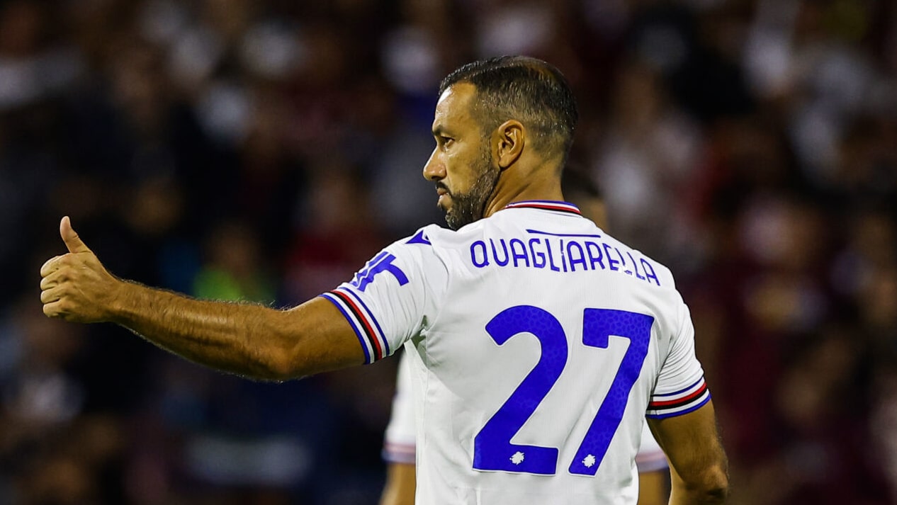 Quagliarella, 40 anos, diz que dentro ou fora de campo &ldquo;estar&aacute; l&aacute;&rdquo; para ajudar a Sampdoria ap&oacute;s queda