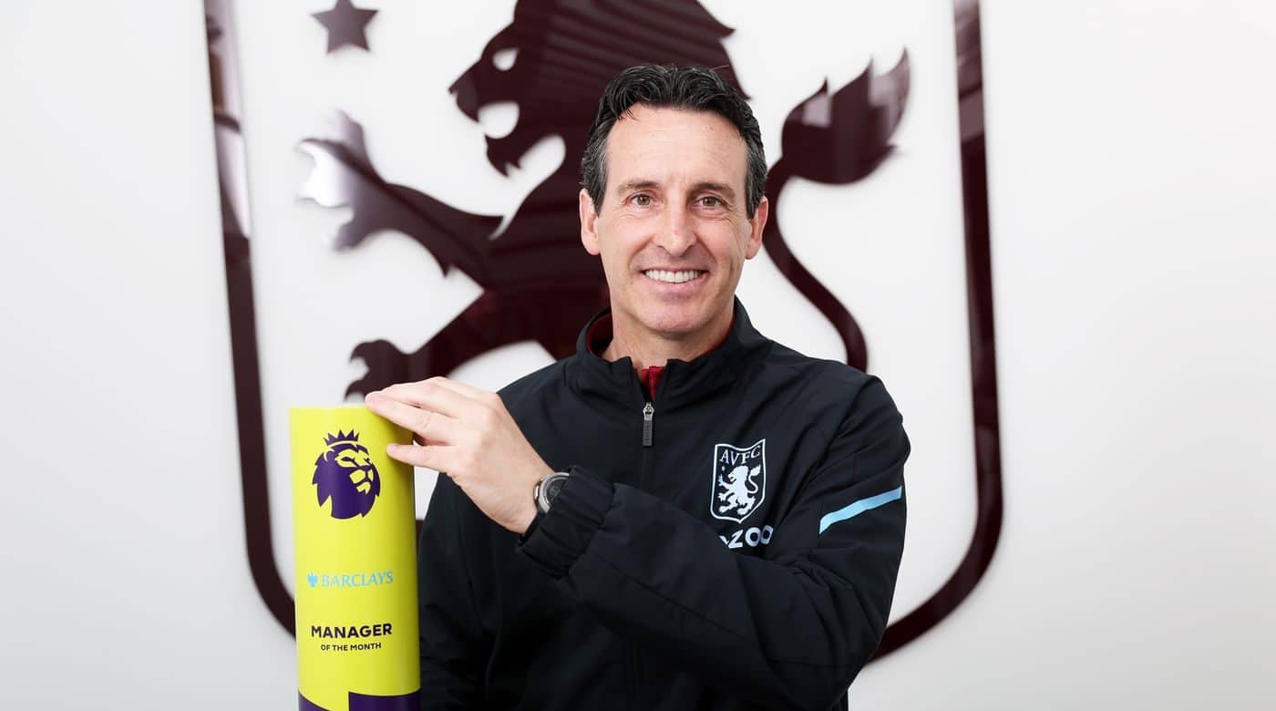 Unai Emery marca sua volta por cima na Inglaterra com o pr&ecirc;mio de &ldquo;treinador do m&ecirc;s&rdquo;, ap&oacute;s um abril arrebatador