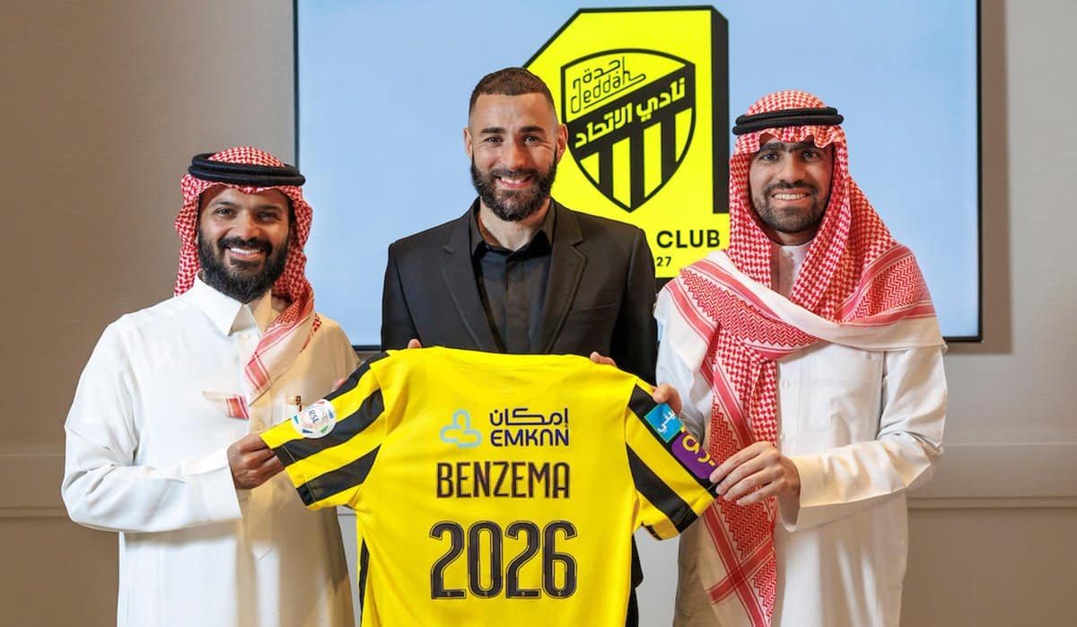Ap&oacute;s se despedir do Real Madrid, Benzema foi oficializado como refor&ccedil;o do Al-Ittihad