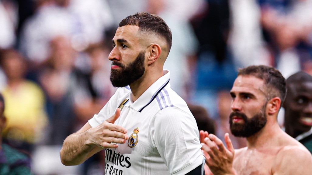 A despedida mais apropriada: o &uacute;ltimo toque na bola de Karim Benzema pelo Real Madrid foi um gol