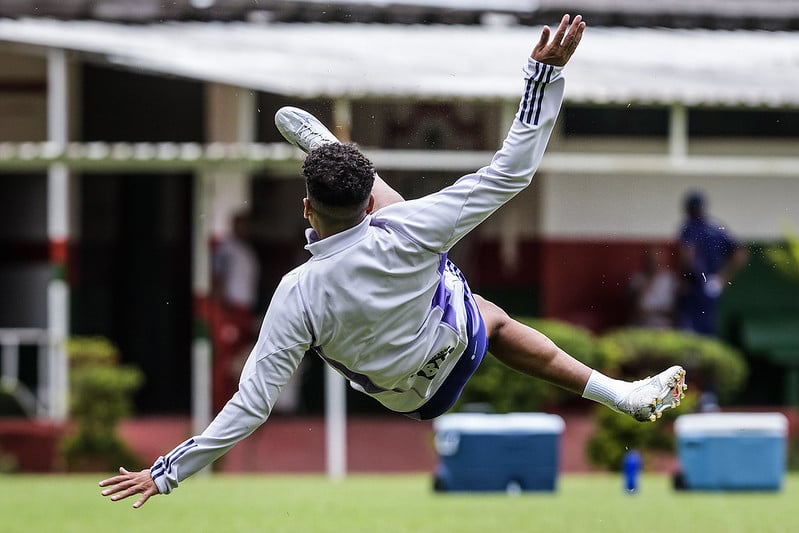 Filipe Machado durante treinamento no Cruzeiro