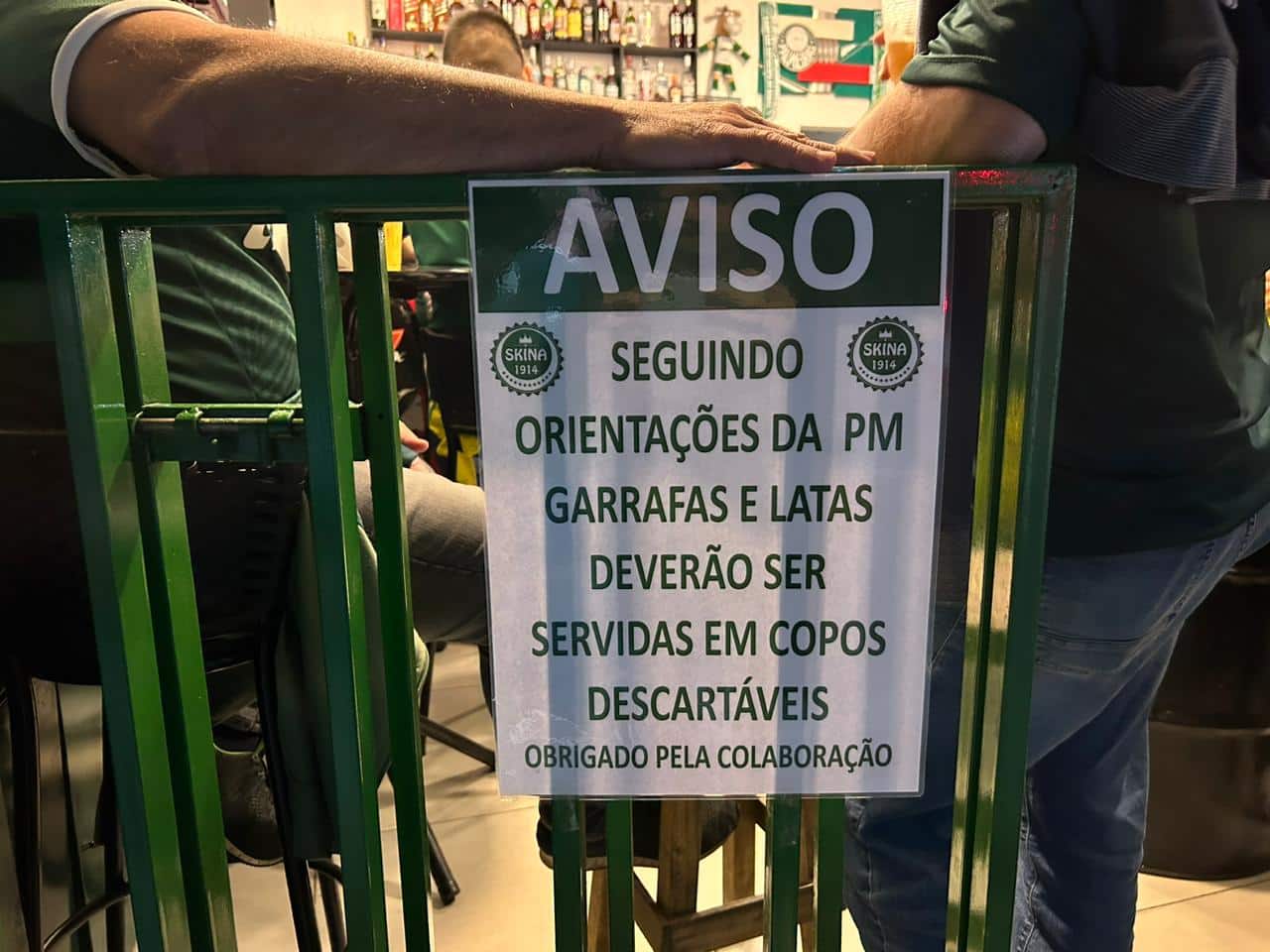 Cartaz - Allianz Parque - Proibi&ccedil;&atilde;o de garrafas 