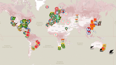 Um mapa interativo com as 736 convocadas &agrave; Copa do Mundo Feminina