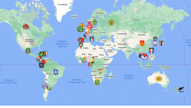 Um mapa interativo com todas as sele&ccedil;&otilde;es que j&aacute; se classificaram &agrave; Copa do Mundo Feminina