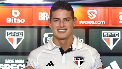 Bom portugu&ecirc;s e at&eacute; palavr&atilde;o: James Rodr&iacute;guez chega j&aacute; em casa&nbsp;no&nbsp;S&atilde;o&nbsp;Paulo
