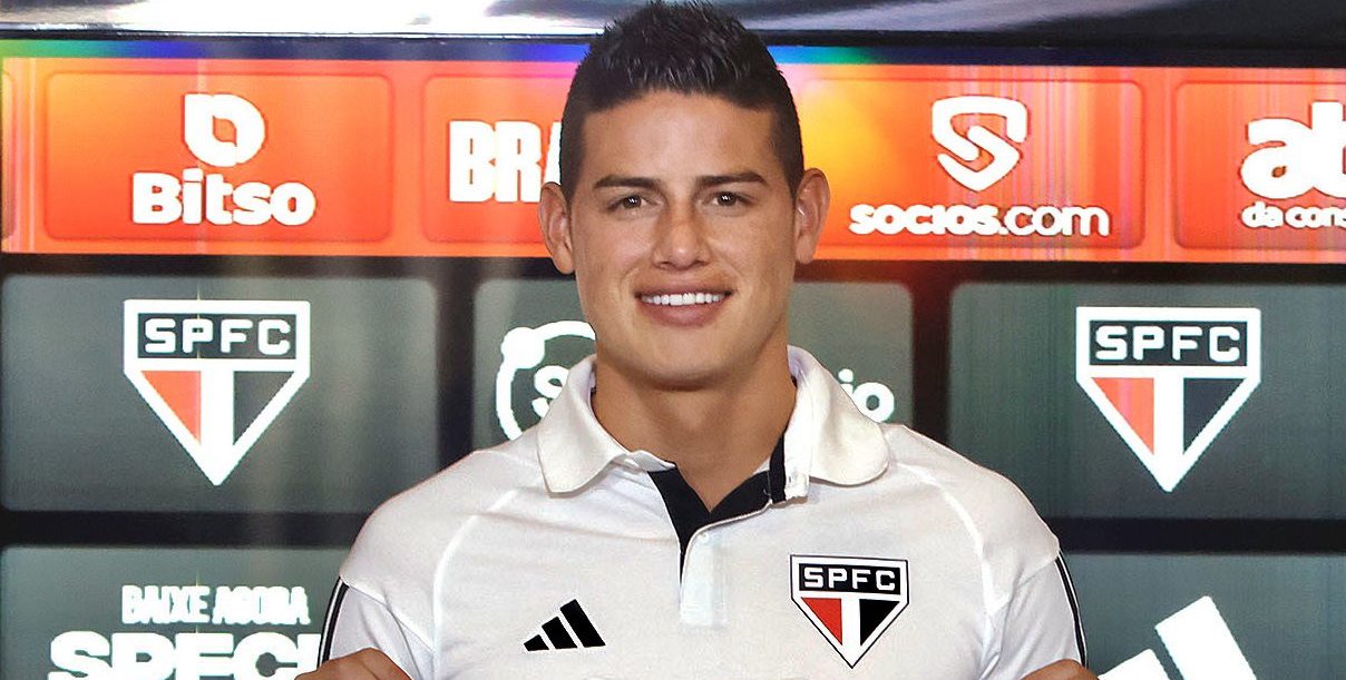 Bom portugu&ecirc;s e at&eacute; palavr&atilde;o: James Rodr&iacute;guez chega j&aacute; em casa&nbsp;no&nbsp;S&atilde;o&nbsp;Paulo