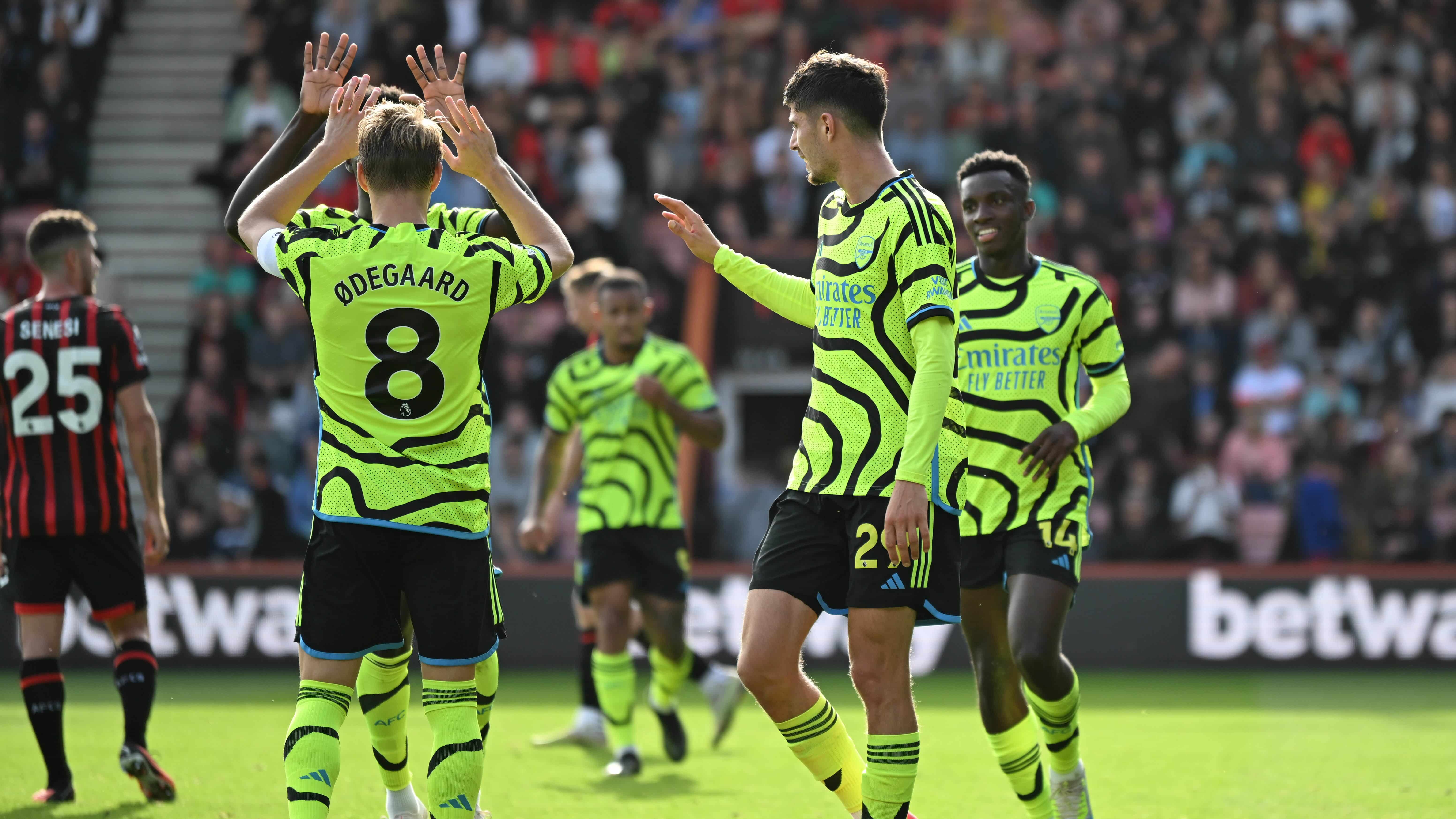 Odegaard comanda um Arsenal que foi forte demais para o Bournemouth