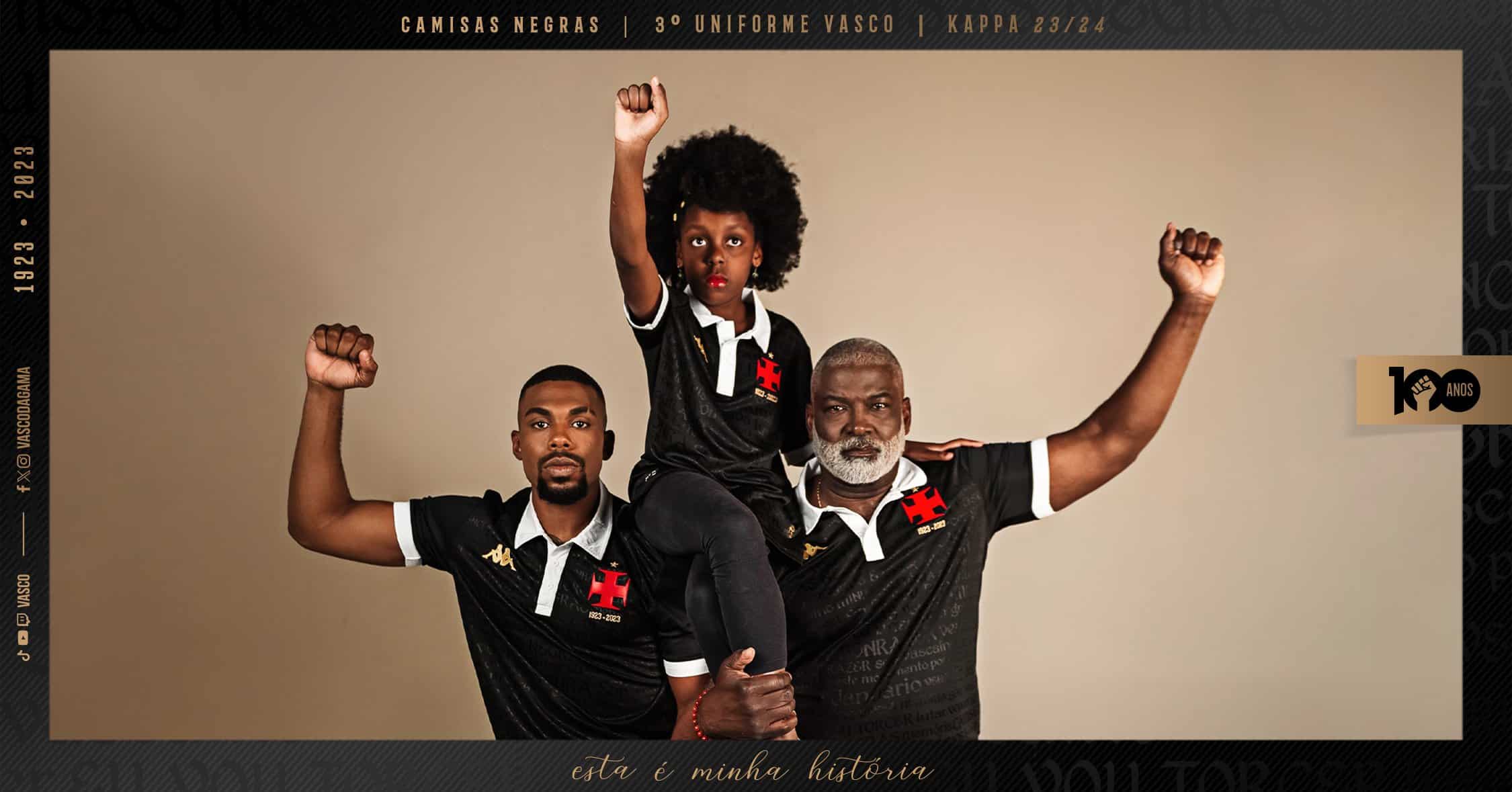 Vasco faz linda homenagem ao centen&aacute;rio dos Camisas Negras com novo terceiro uniforme