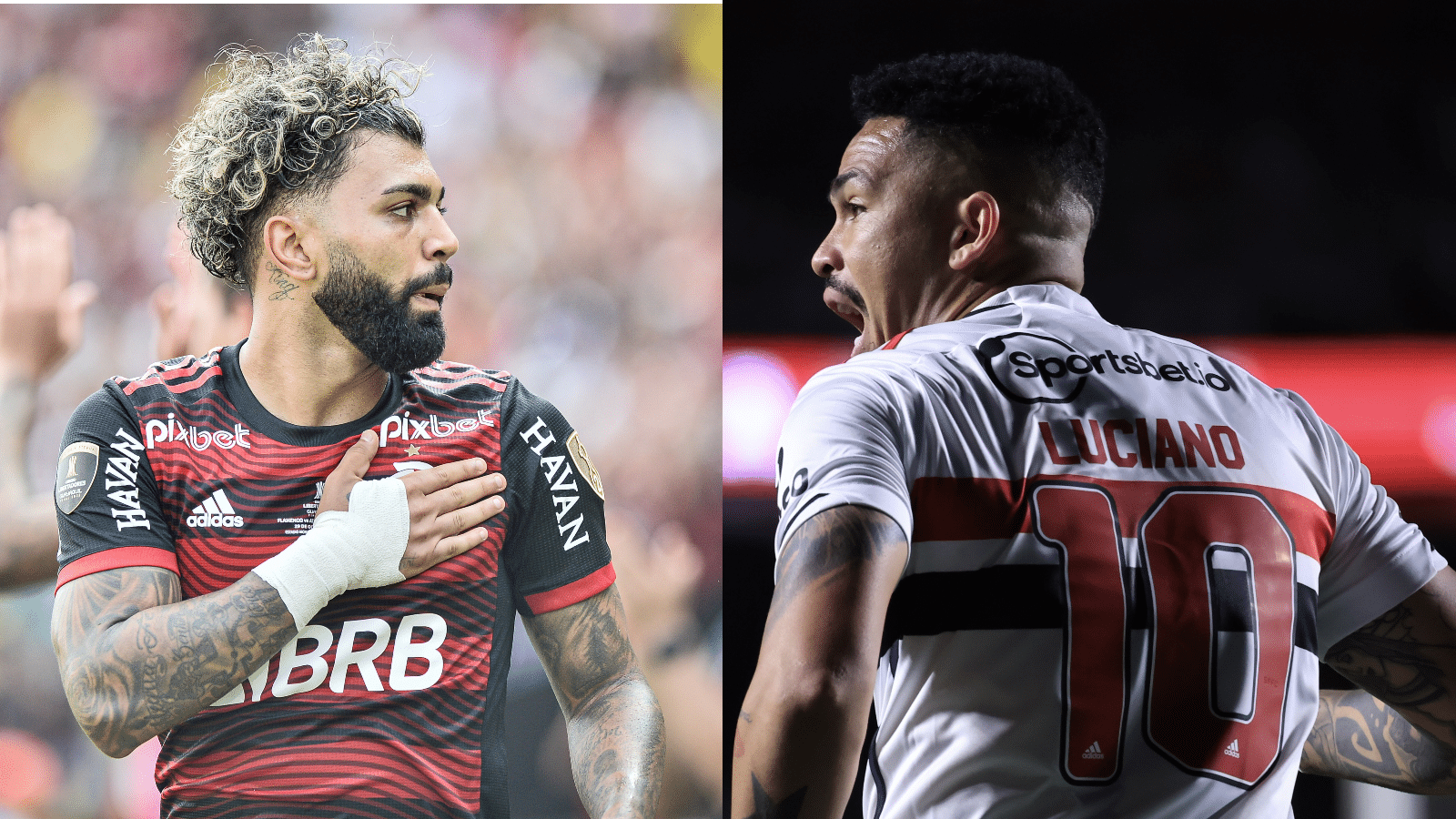 Gabigol e Luciano travam duelo de camisas 10 pol&ecirc;micos e decisivos por Flamengo e S&atilde;o Paulo