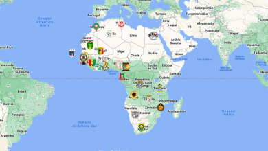 Um mapa interativo com os 24 participantes da Copa Africana de Na&ccedil;&otilde;es 2024