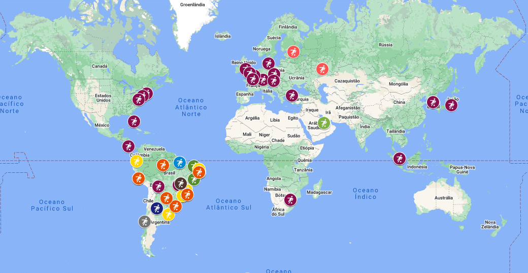 Um mapa interativo com todos os 79 gols do recorde de Neymar pela Sele&ccedil;&atilde;o