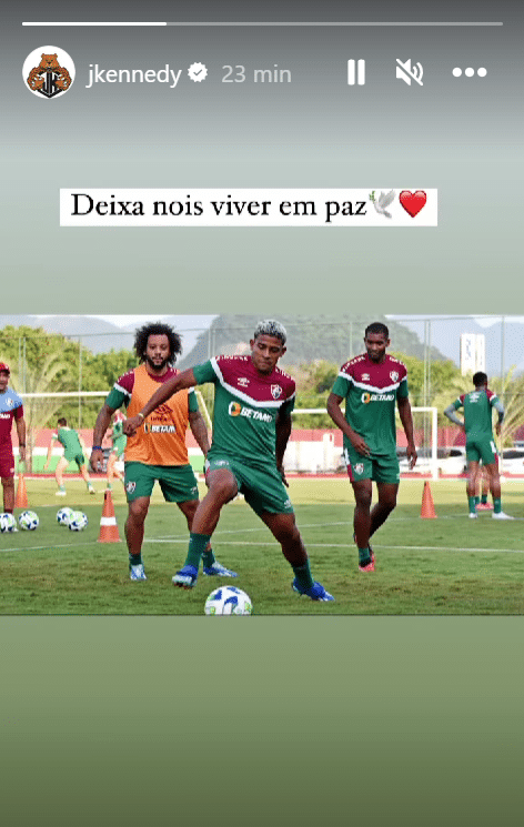 John Kennedy desabafou ap&oacute;s ser alvo de boatos no Fluminense - Reprodu&ccedil;&atilde;o/Instagram