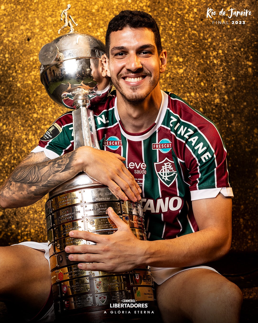 Capit&atilde;o, Nino foi campe&atilde;o da Libertadores pelo Fluminense - Foto: CONMEBOL