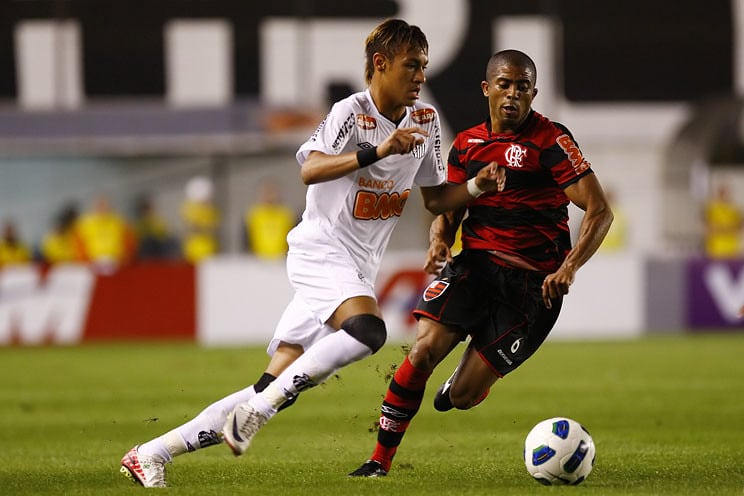 Neymar em a&ccedil;&atilde;o no Santos 4x5 Flamengo