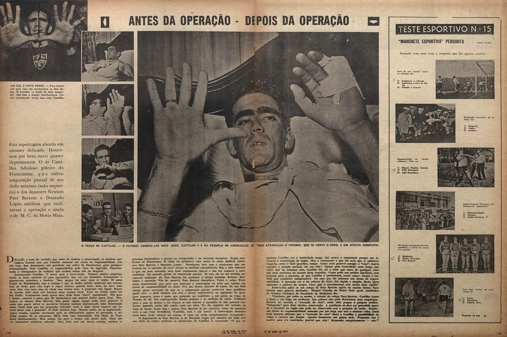 Castilho amputou o dedo para jogar pelo Fluminense, e &eacute; considerado por muitos o maior &iacute;dolo da hist&oacute;ria do clube - Foto: Flu Mem&oacute;ria