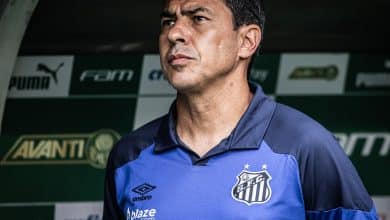 &lsquo;Muito ralo&rsquo;: Carille concorda com cr&iacute;ticas a gramado do Palmeiras e reconhece erro em escala&ccedil;&atilde;o do Santos