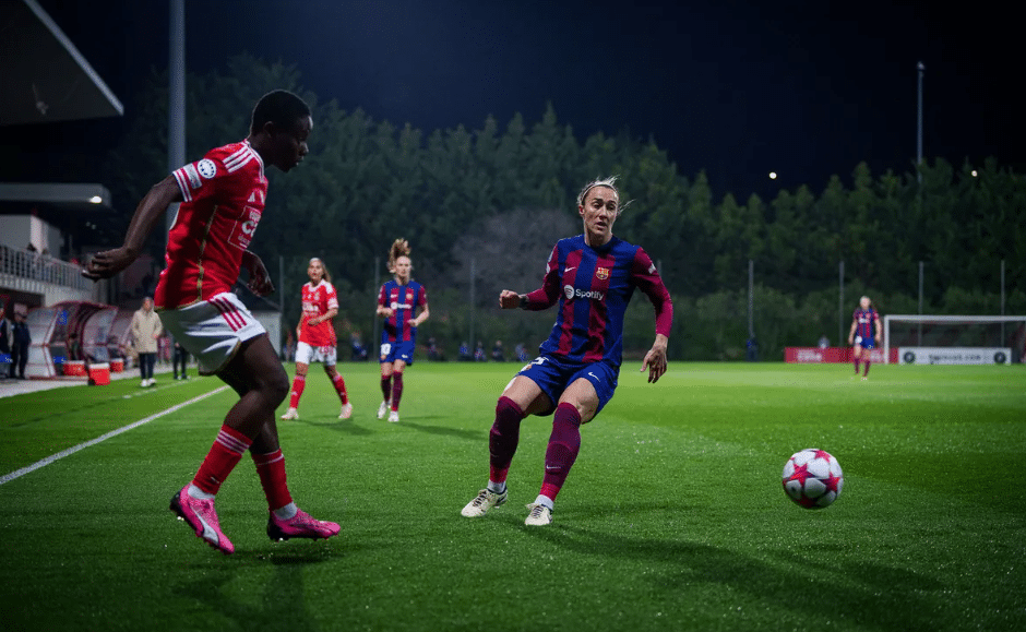 Barcelona e Benfica protagonizam empate de oito gols e avan&ccedil;am &agrave;s quartas da Champions Feminina