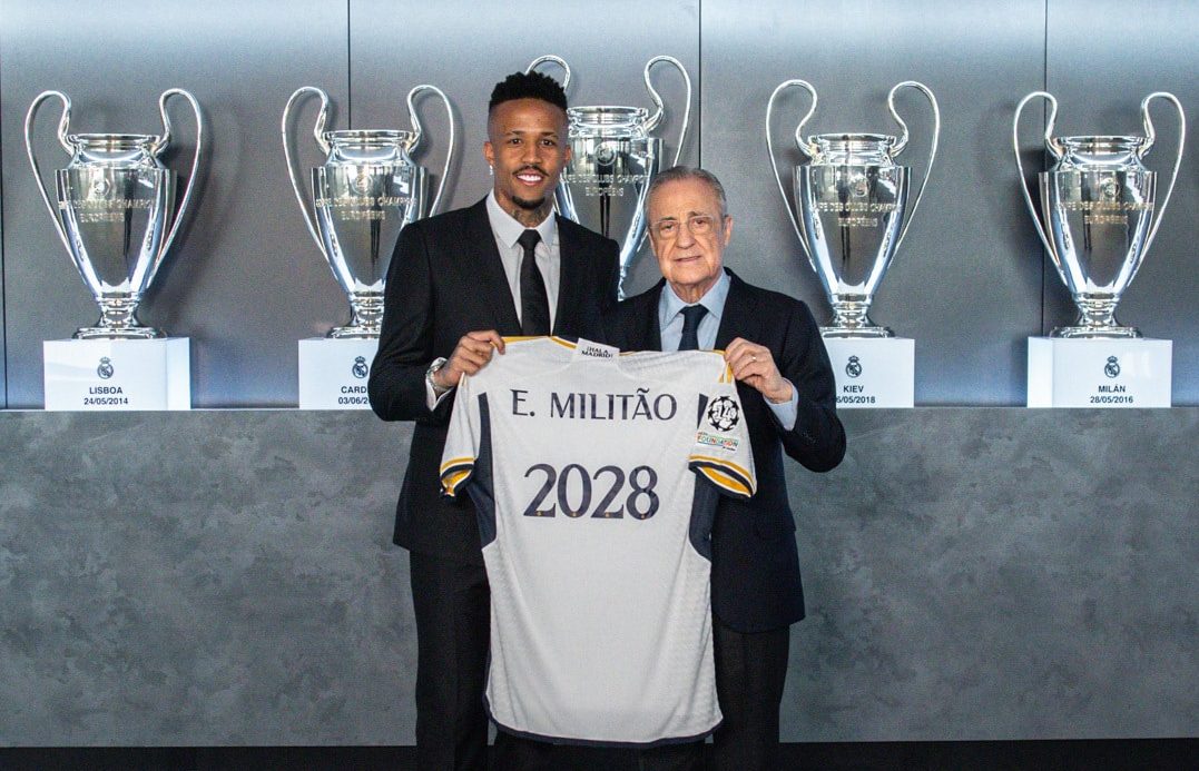 &lsquo;Real Madrid &eacute; a minha casa&rsquo;: &Eacute;der Milit&atilde;o renova com clube espanhol mesmo lesionado