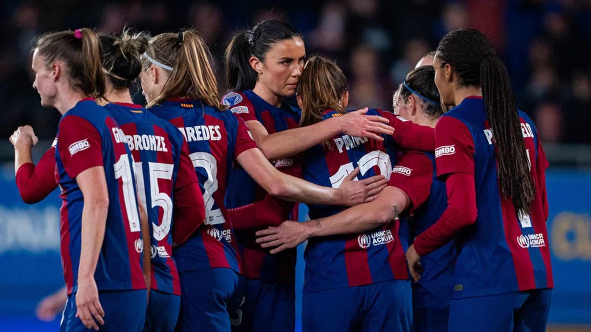 Champions Feminina: Barcelona est&aacute; a uma vit&oacute;ria de campanha perfeita, e Lyon aplica nova goleada hist&oacute;rica