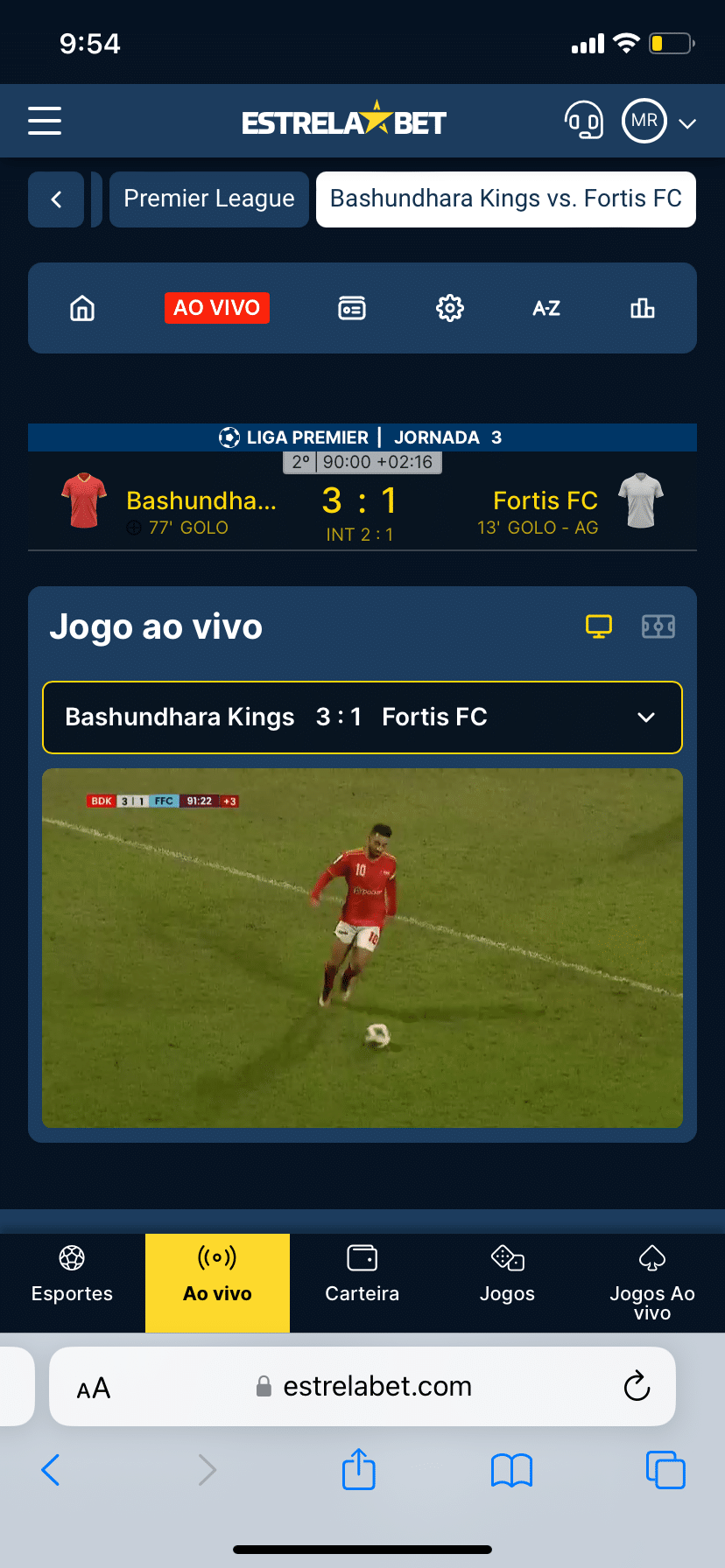 transmiss&atilde;o ao vivo no app estrela bet