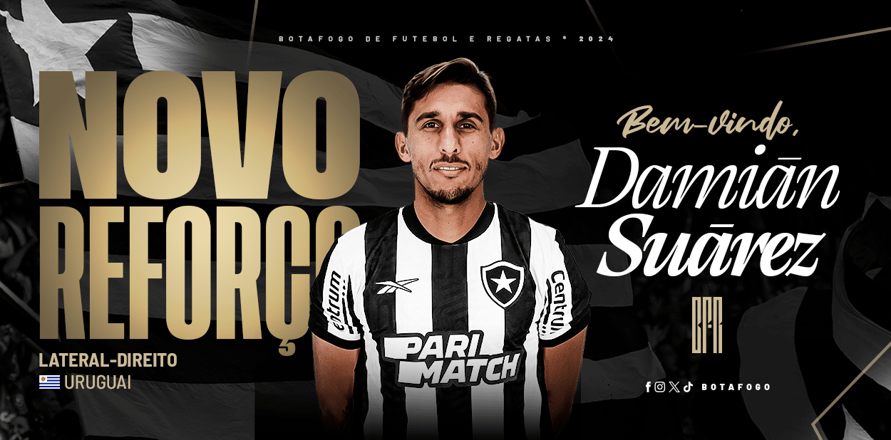 Botafogo anuncia Dami&aacute;n Su&aacute;rez, e, enfim, tem um novo lateral-direito no elenco