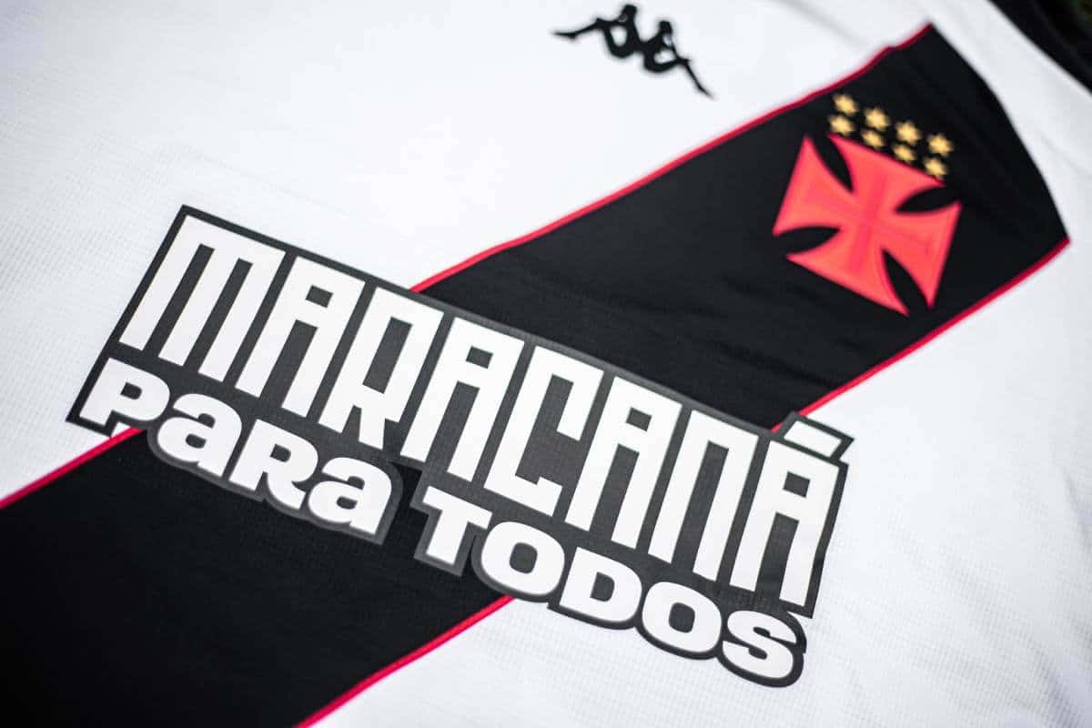 A frase "Maracan&atilde; para todos" estampada na camisa do Vasco da Gama (Foto: Divulga&ccedil;&atilde;o/CRVG)