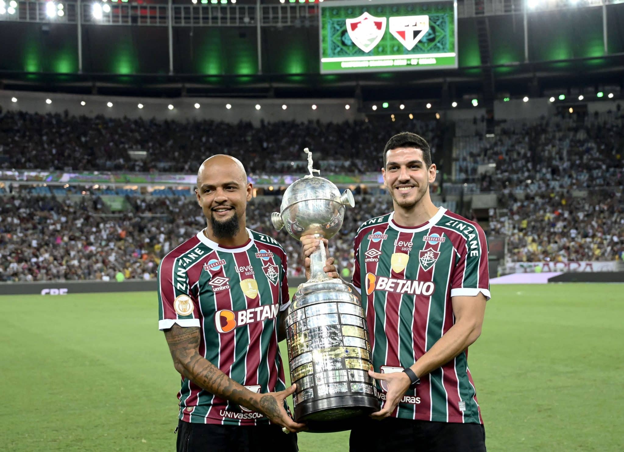 Felipe Melo e Nino formaram a dupla de zaga do Fluminense campe&atilde;o da Libertadores em 2023, mas parceria foi desfeita - Foto: Icon sport