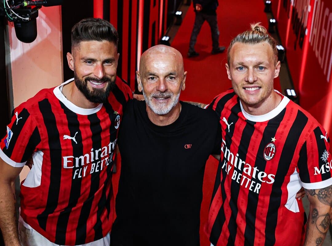 As homenagens para Giroud, Pioli e Kjaer na despedida do Milan em San Siro