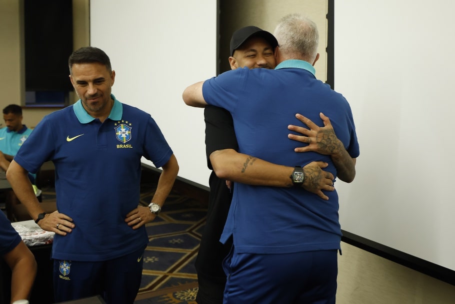 Neymar encontra Dorival J&uacute;nior na Sele&ccedil;&atilde;o