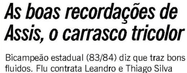 Chegada de Thiago Silva ao Fluminense, em 2006, n&atilde;o foi nem manchete - Foto: Reprodu&ccedil;&atilde;o/Acervo O Globo