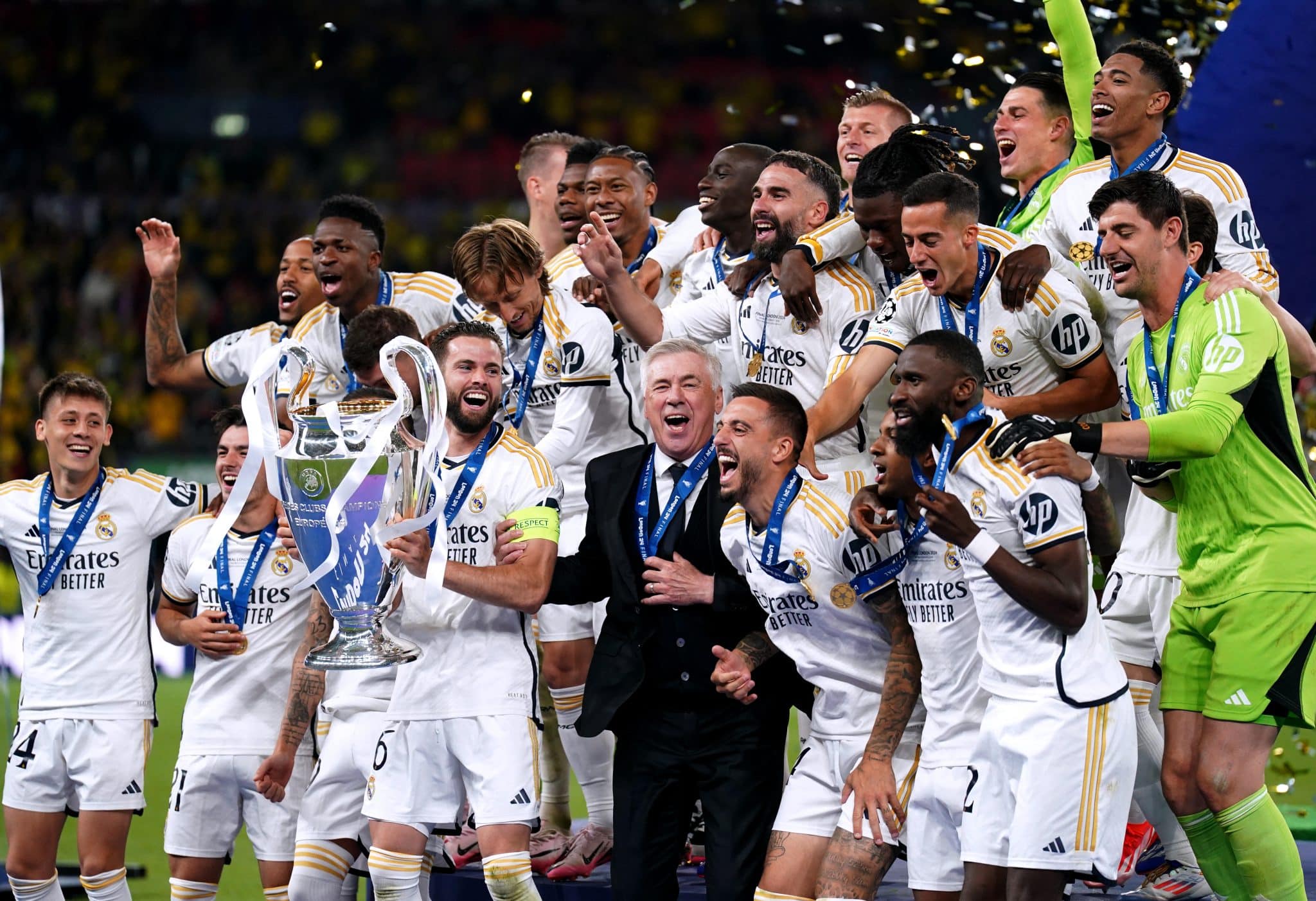 Foto: (IconSport) - Vinicius J&uacute;nior decidiu mais uma final de Champions League pelo Real Madrid