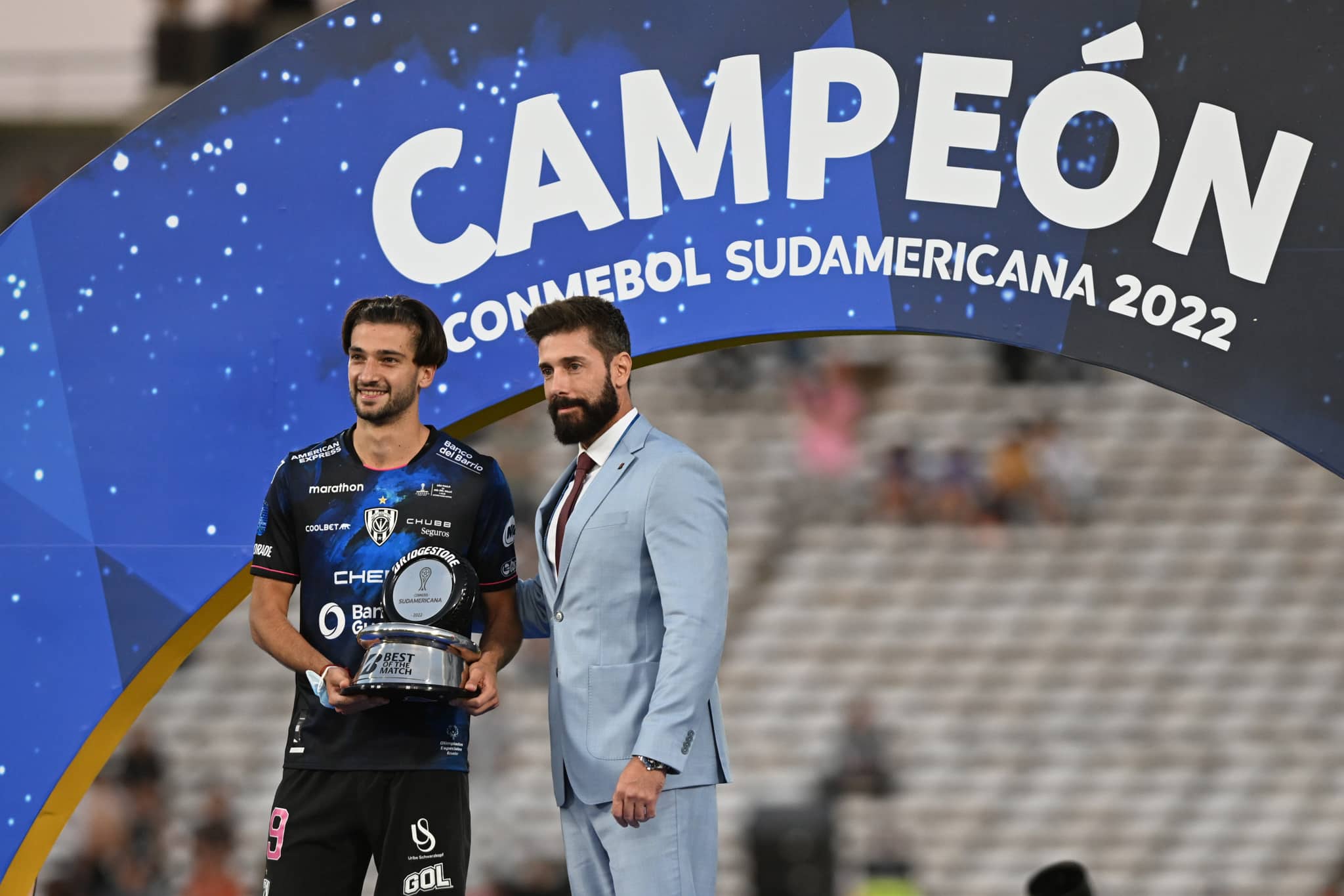 Lautaro D&iacute;az foi o melhor jogador da final da Copa Sul-Americana de 2022, quando marcou um gol e deu uma assist&ecirc;ncia na vit&oacute;ria do Independiente Del Valle sobre o S&atilde;o Paulo