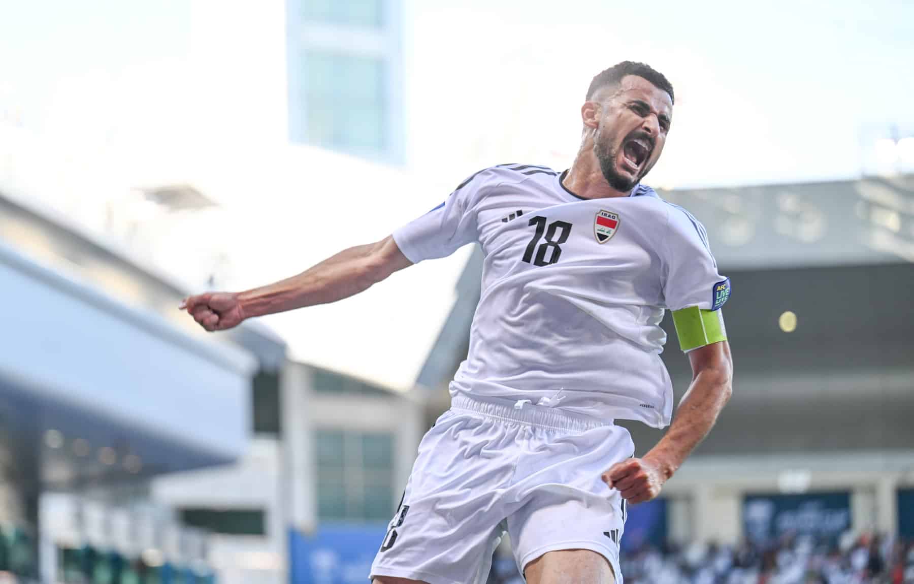 O atacante Aymen Hussein &eacute; um dos destaques do Iraque nos Jogos Ol&iacute;mpicos de Paris 2024. Foto: Icon Sport