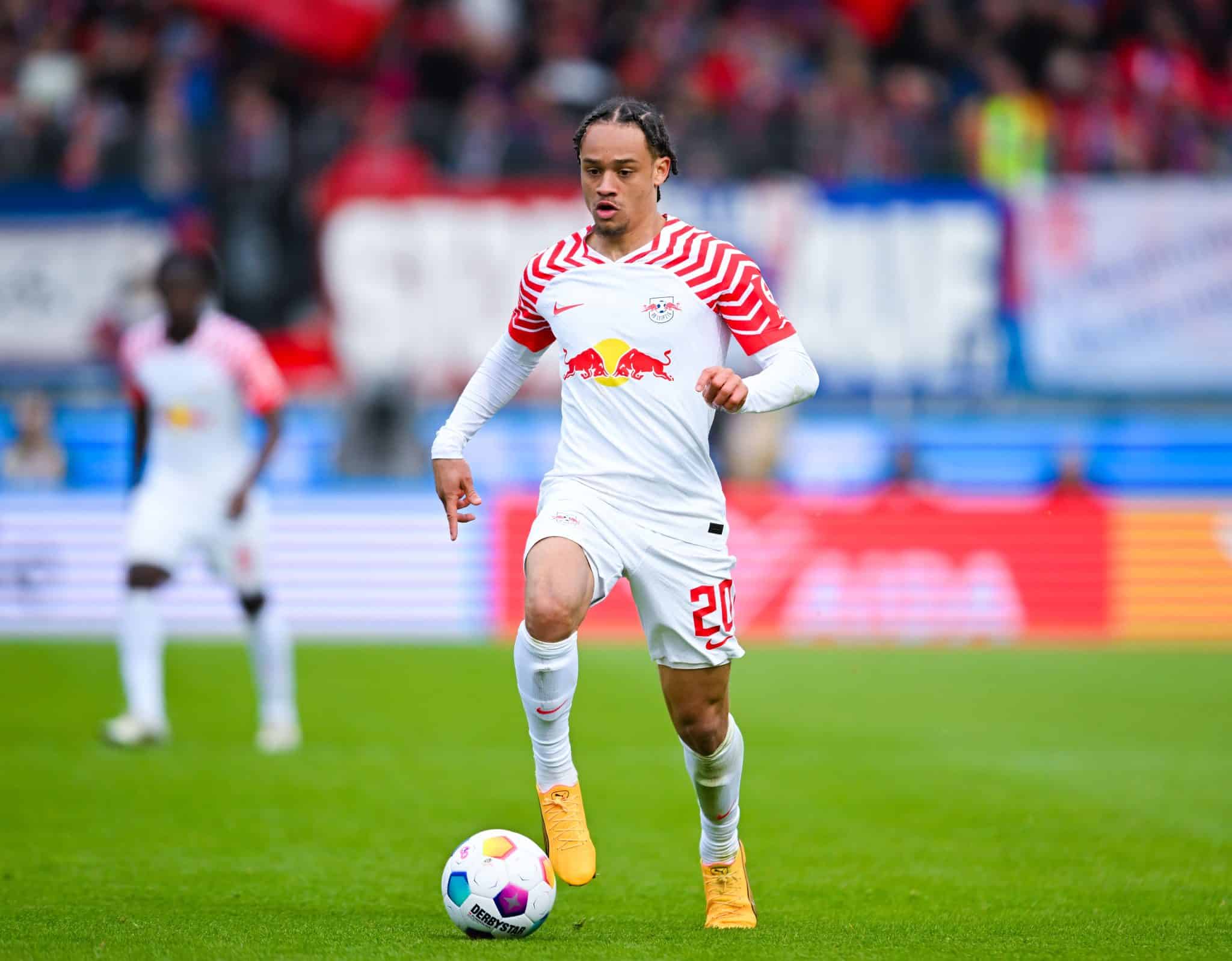 Titular absoluto no RB Leipzig, Xavi Simons se aproxima de uma renova&ccedil;&atilde;o de empr&eacute;stimo com o clube alem&atilde;o. Foto: Icon Sport