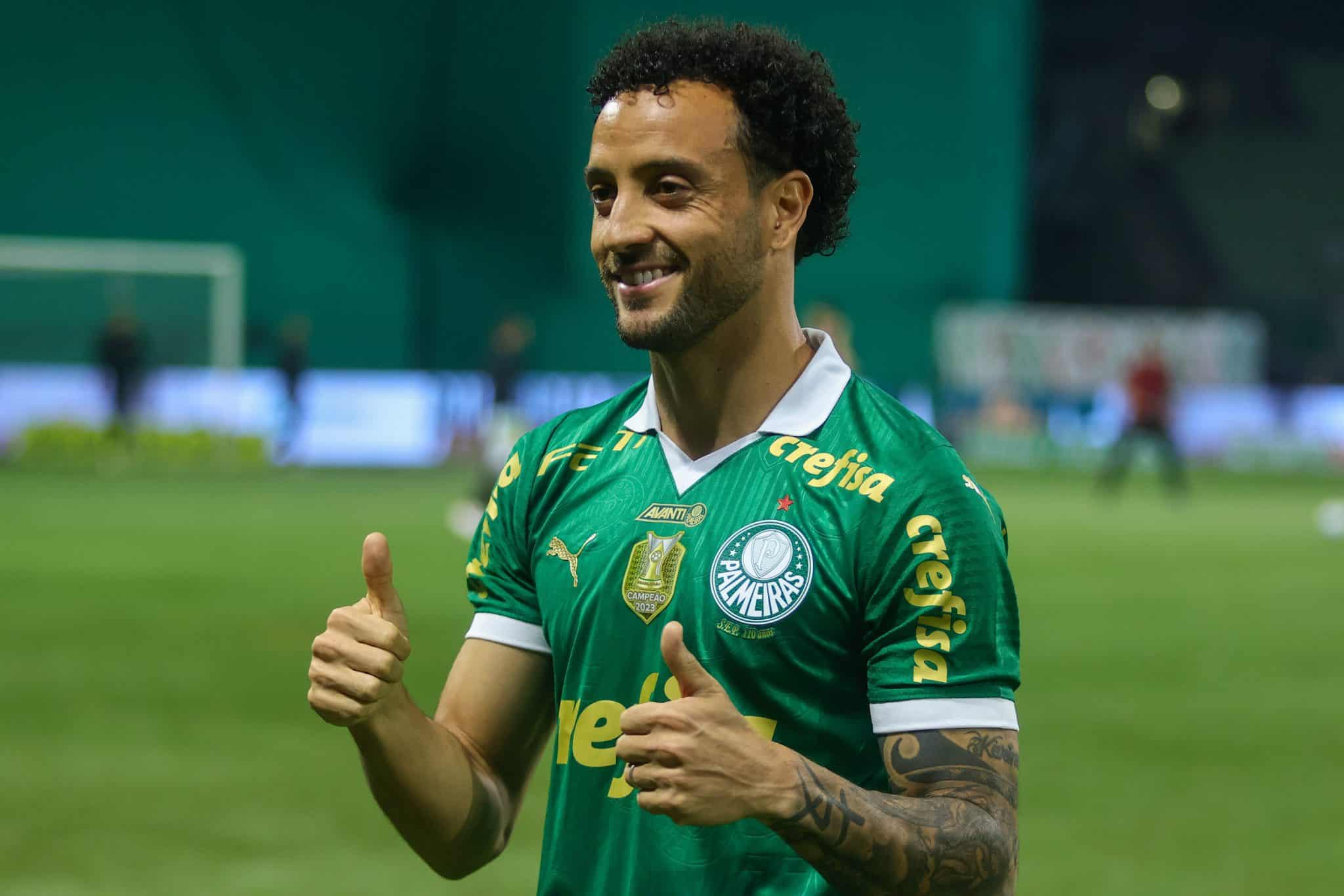 No jogo entre Palmeiras x Atl&eacute;tico-GO, quinta-feira (11), Felipe Anderson foi apresentado aos torcedores do Verd&atilde;o. Foto: Icon Sport