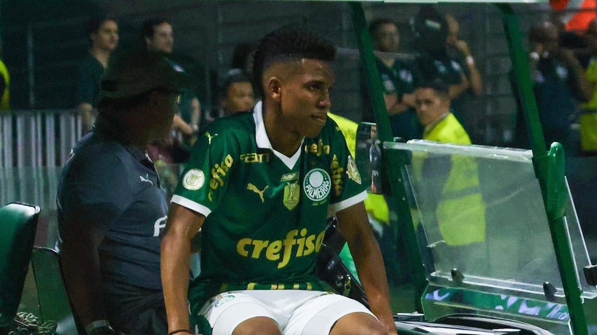 Estev&atilde;o do Palmeiras deixa o campo de maca na derrota para o Vit&oacute;ria